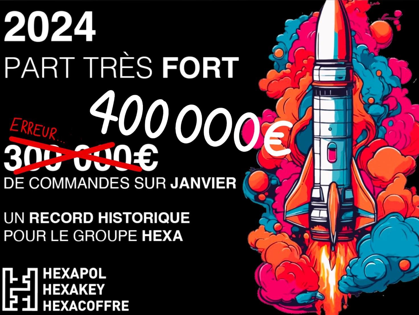 Hexa passe pour la 1ère fois la barre des 400 000€ mensuelles de commandes