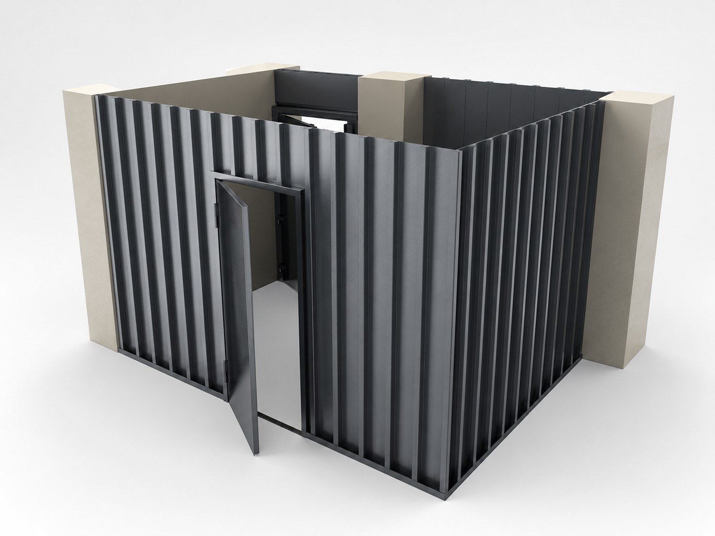 Illustration d’une enceinte blindée modulaire sur mesure